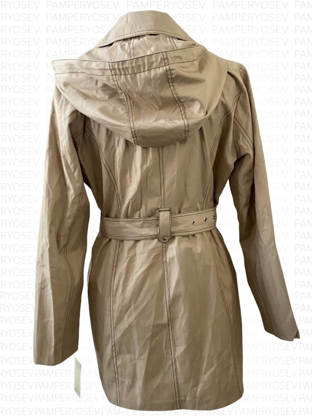 Michael Kors Women's Tan Trench Coat with Belt - Picture 2 of 14